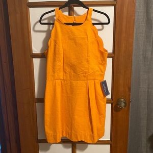 NWT Lauren James Orange seersucker dress